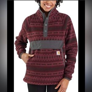 Carhartt Maroon and Black Patterned Women's Sweater
